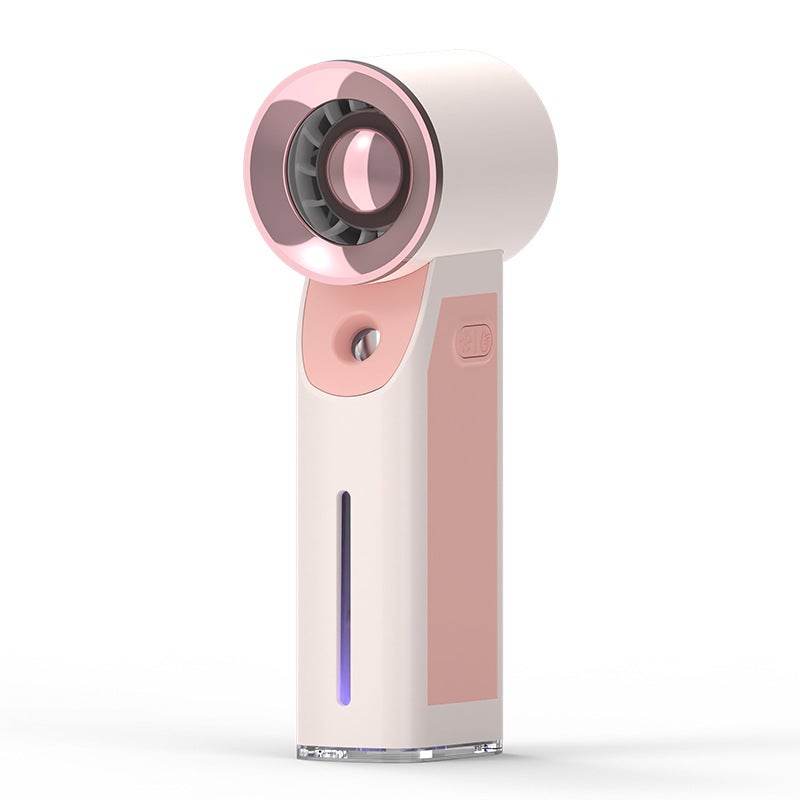 Portable Ice-Cooling Fan with Spray and Night Light - Compact, Rechargeable, and Versatile