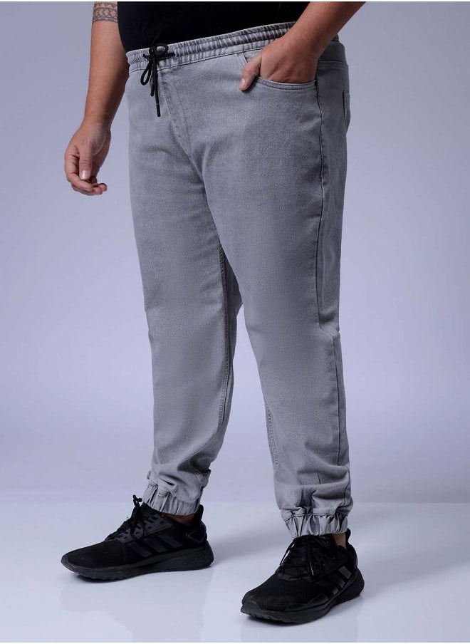 HARDSODA Men Plus Size Slim Fit Solid Mid-Rise Stretchable Denim Joggers  - Image 3