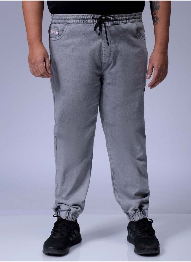 HARDSODA Men Plus Size Slim Fit Solid Mid-Rise Stretchable Denim Joggers  - Image 1