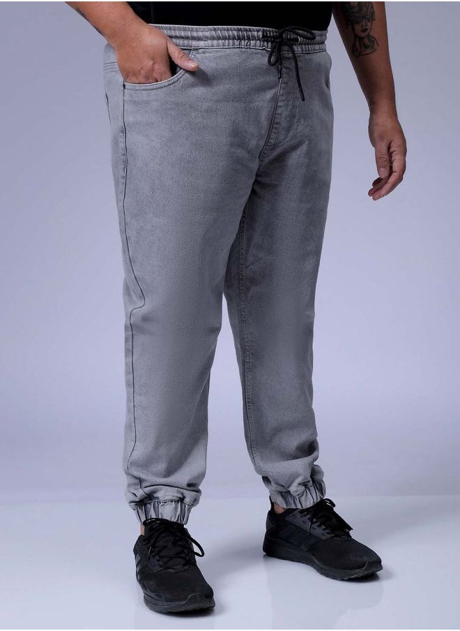 HARDSODA Men Plus Size Slim Fit Solid Mid-Rise Stretchable Denim Joggers  - Image 4