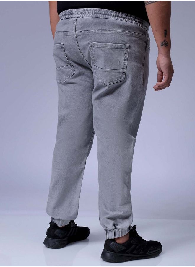 HARDSODA Men Plus Size Slim Fit Solid Mid-Rise Stretchable Denim Joggers  - Image 2