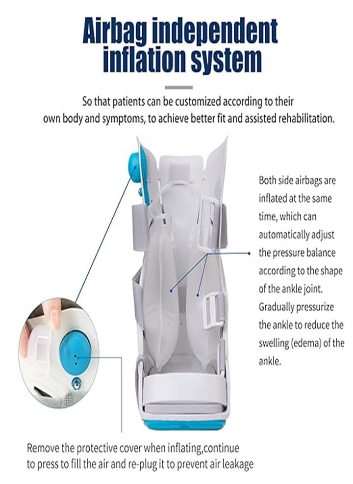 Adjustable fracture boot, medical inflatable walking boot, orthopedic boot for ankle sprain, stress fracture, foot fracture or Achilles tendinitis