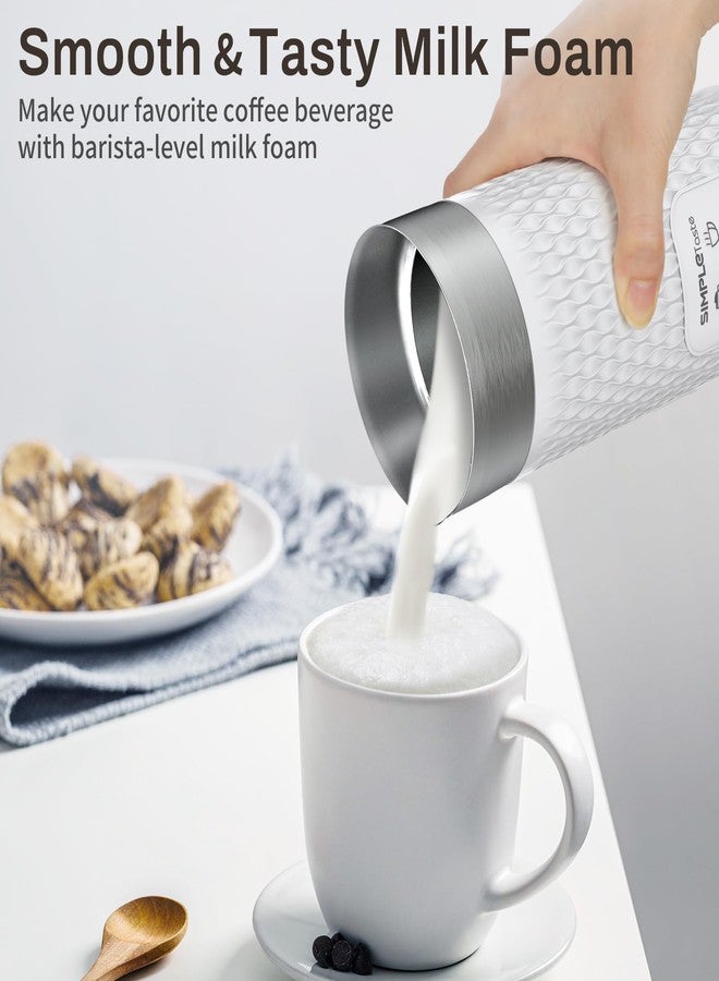 SIMPLETASTE جهاز رغوة الحليب SIMPLETASTE، جهاز تبخير حليب كهربائي 4 في 1، صانع رغوة حليب ساخن وبارد أوتوماتيكي، وسخان حليب لتحضير اللاتيه، والكابتشينو، والماكياتو، والشوكولاتة الساخنة - Image 2