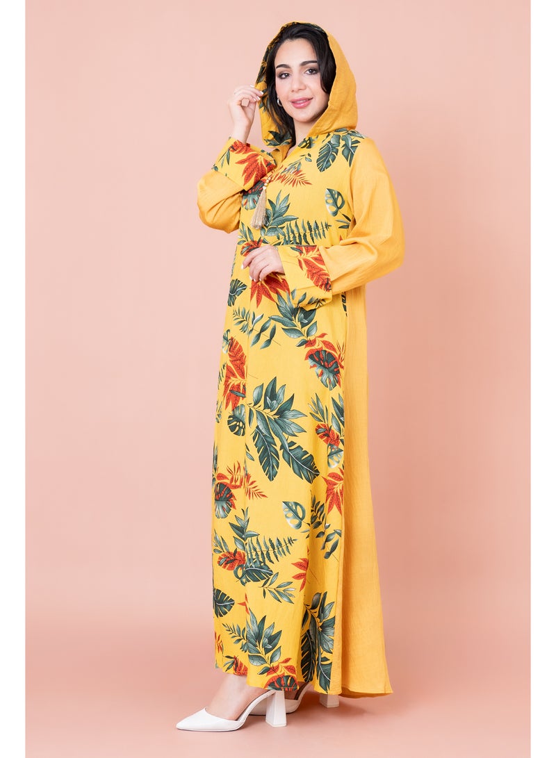 IKKXA Maghrebi Leaf Hooded Jalabiya - Image 3