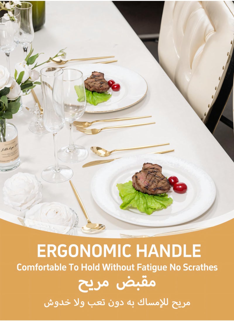 Nooriya 24 pieces Stainless Steel Cutlery Set Gold with Premium Wooden Box, Mirror Polished Flatware Set, Serve for 6, Including Fork/Spoon/Teaspoon (Gold)  - Image 5
