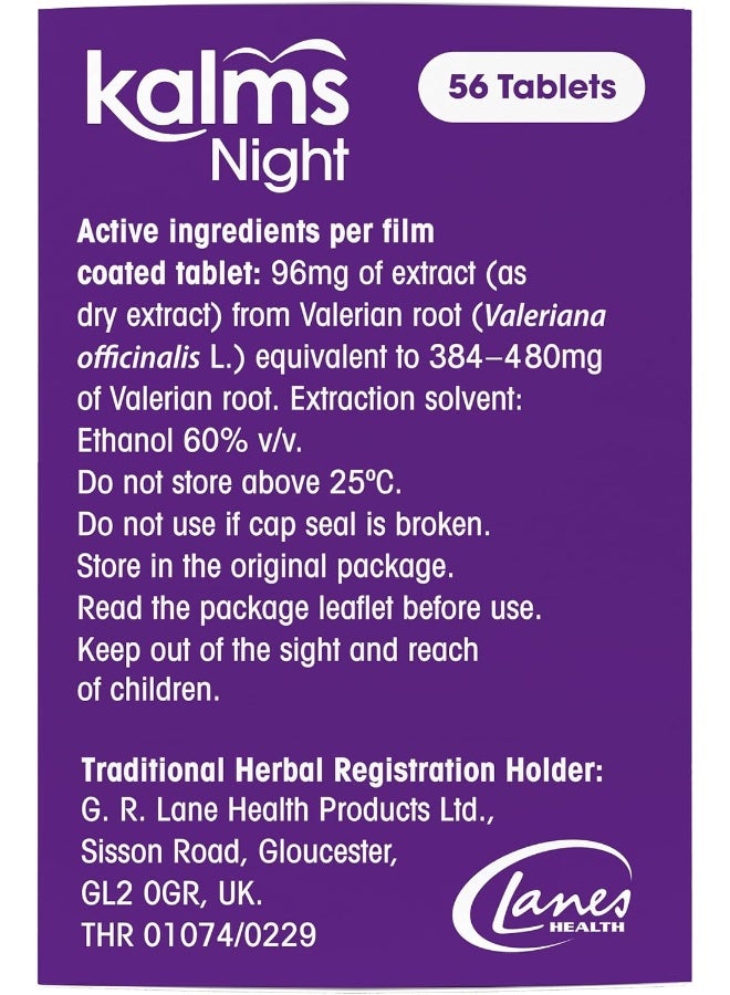 KALMORE Kalms Night, 56 Tablets - Traditional Herbal Medicinal Product Used for The Temporary Relief of Sleep Disturbances - Image 2