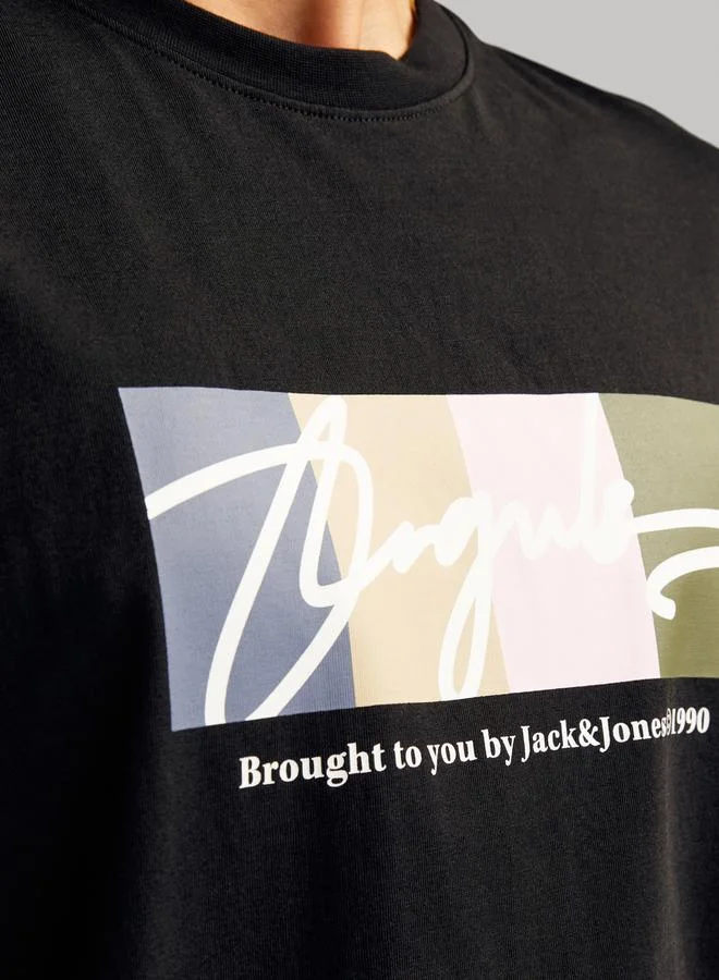 JACK & JONES Printed Crew Neck T-Shirt