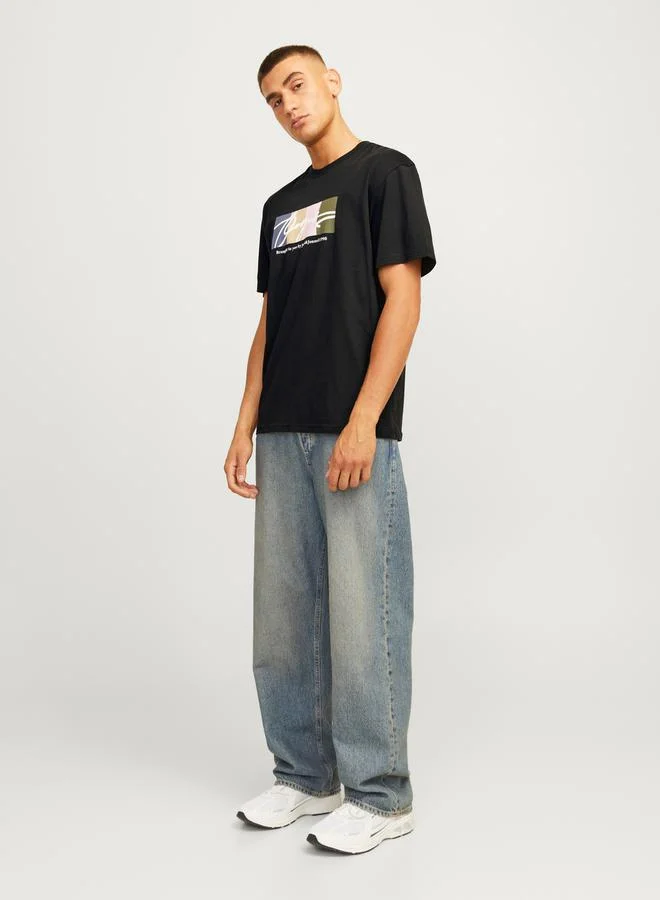 JACK & JONES Printed Crew Neck T-Shirt