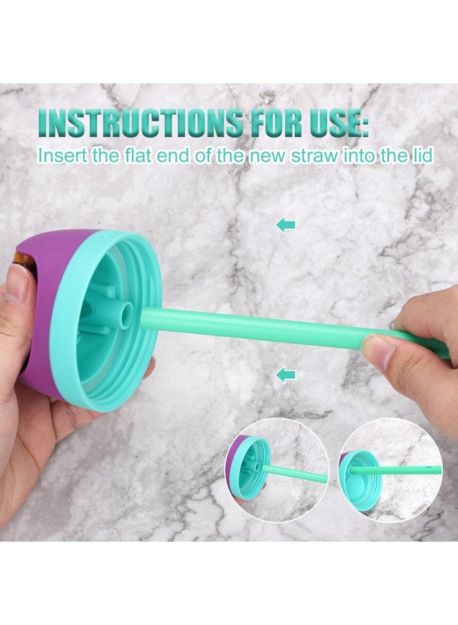 PEUTIER 6pcs Straw Replacements for Owala FreeSip 24 oz 32 oz, with Brush, Plastic Tumbler Cup Straws Reusable With Scale Accessories Parts for Owala 14/19/24/32/40oz Stainless Steel Water Bottle (3 Colors)  - Image 5