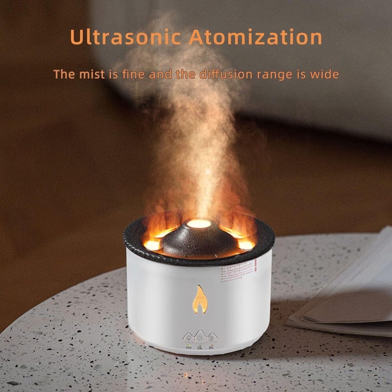 Mobileaddaa Humidifier Flame Oil Diffuser with Flame Light Cool Mist Humidifier with 2 Mist Modes AutoOff Safety Protection Quiet Diffusers for Aromatherapy Essential Oil for Home Office 360ml Valcano - Image 4