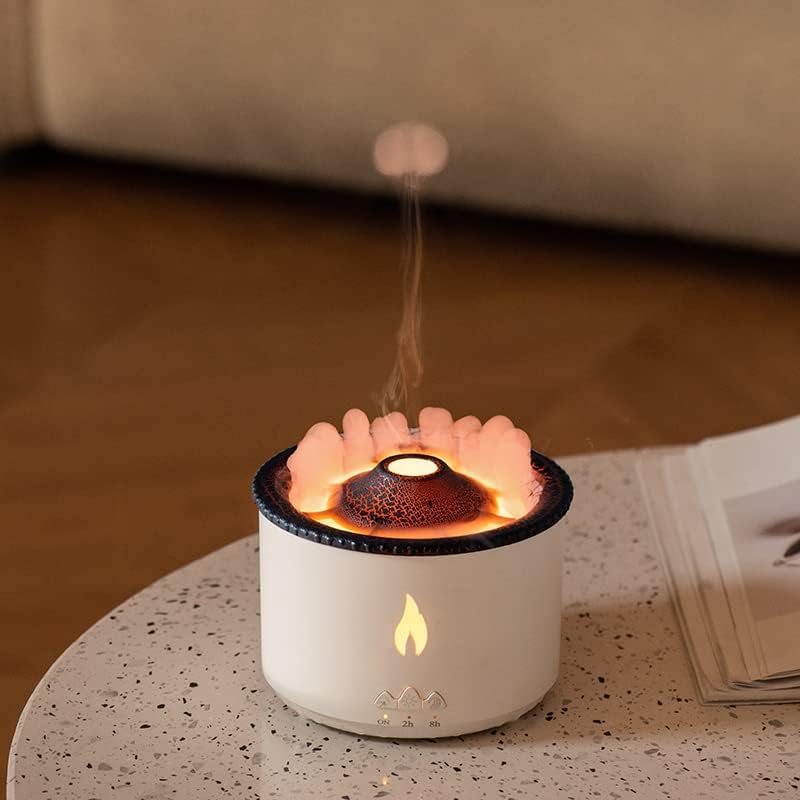 Mobileaddaa Humidifier Flame Oil Diffuser with Flame Light Cool Mist Humidifier with 2 Mist Modes AutoOff Safety Protection Quiet Diffusers for Aromatherapy Essential Oil for Home Office 360ml Valcano - Image 1