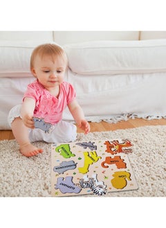 Webby Webby Wooden Animals Montessori Educational Pre-School Puzzle Board Toy For Boys And Girls, Kid  - Image 2
