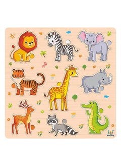 Webby Webby Wooden Animals Montessori Educational Pre-School Puzzle Board Toy For Boys And Girls, Kid  - Image 1