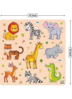 Webby Webby Wooden Animals Montessori Educational Pre-School Puzzle Board Toy For Boys And Girls, Kid  - Image 3