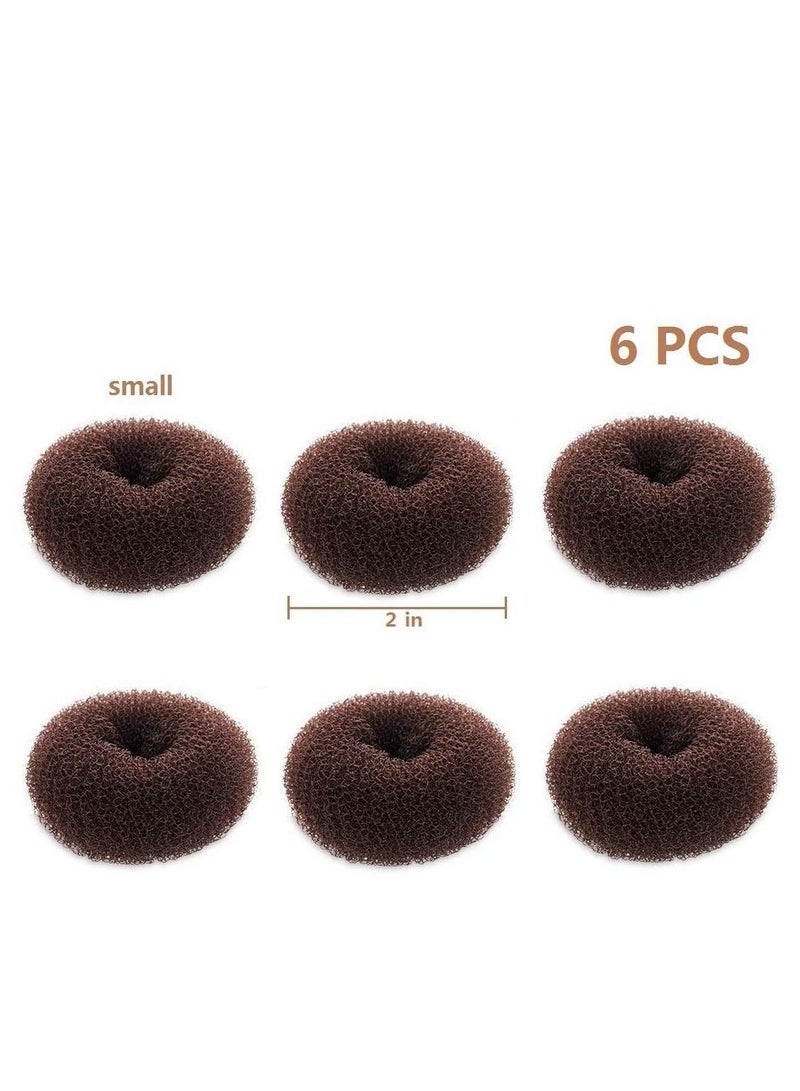 Y&D Donut Extra Small Hair Bun Maker for Kids, 6 PCS Chignon Sock Form Girls, Mini Doughnut Shaper Short and Thin (Small Size 2 Inch, Dark Brown) - Image 4