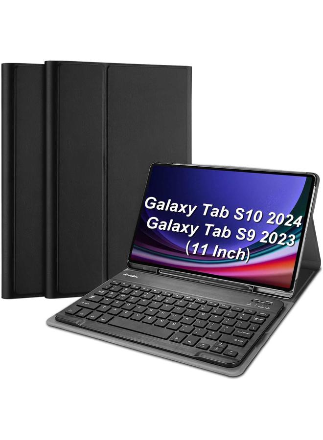 Procases Keyboard Case For Galaxy Tab S9 11 Inch 2023 Sm X710 X716B X718U With S Pen Holder Protective Cover Case With Detachable Wireless Keyboard For Galaxy Tab S9 11" 2023 –Black - Image 1