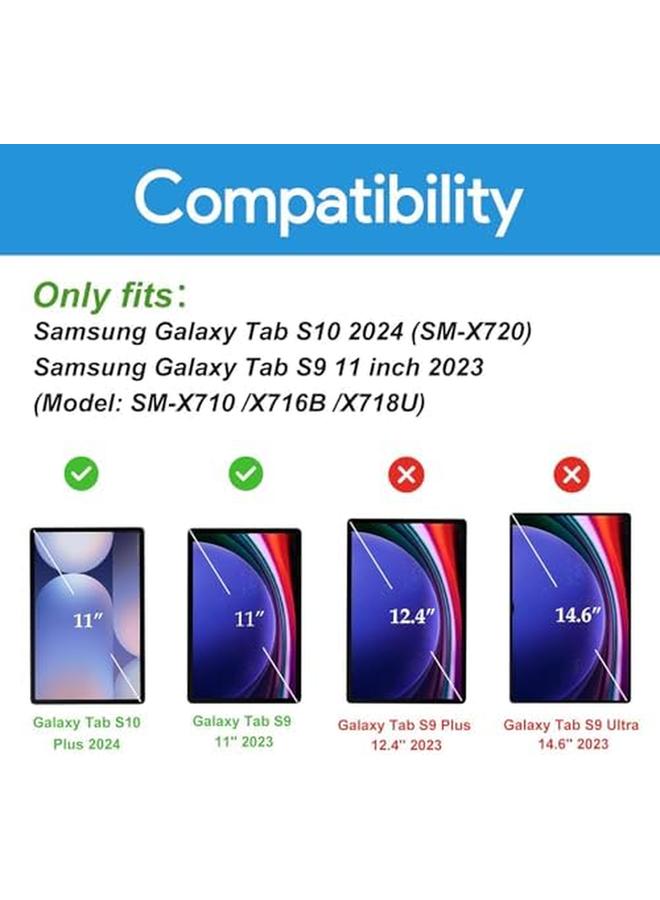 Procases Keyboard Case For Galaxy Tab S9 11 Inch 2023 Sm X710 X716B X718U With S Pen Holder Protective Cover Case With Detachable Wireless Keyboard For Galaxy Tab S9 11" 2023 –Black - Image 2