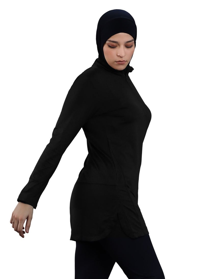 FLUSH Flush Womens Half Zipper lightweight Yoga Shirt With UV Sun Protection Pullover Long Sleeves Workout T-Shirt  - Image 2