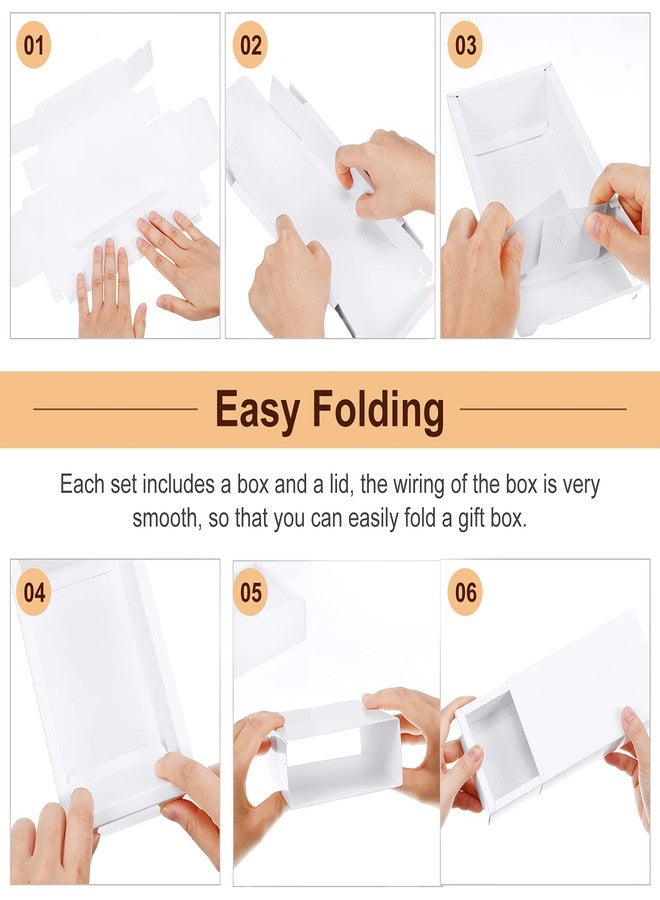 زنون علبة هدايا ورقية كرافت من زونون، 30 قطعة، علب هدايا صغيرة من الورق المقوى للأعمال التجارية والصابون والمجوهرات والحلوى وهدايا حفلات الزفاف (أبيض) - Image 4