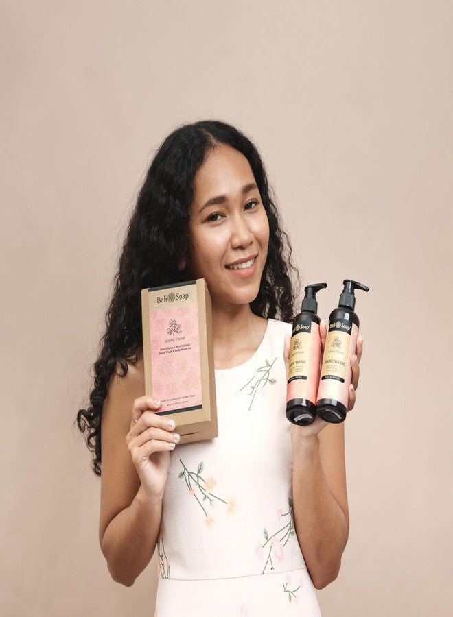 Bali Soap - Set of 2 Hand Wash & Body Wash Moisturizing & Nourishing, pH Neutral with Gentle Formulation, Suitable For Vegans & For All Skin Types, 8.5 fl oz each (500ml, Island Floral) - Image 4