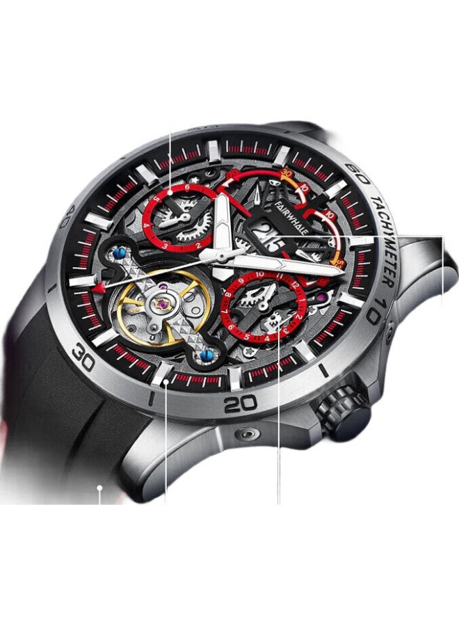 FAIRWHALE Sprint Series Student Hollow Mechanical Watch Men Waterproof Luminous Swiss Quality Watch Fw-6120-1 - Image 2
