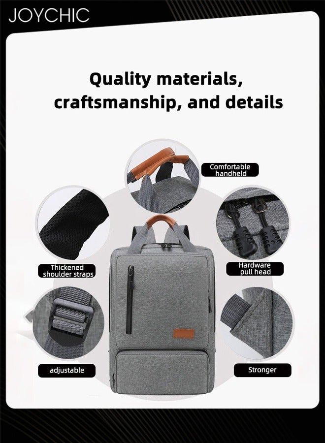 Joychic حقيبة ظهر سفر لابتوب أكسفورد 3 قطع بنمط صلب بسحاب حقيبة مدرسية مضادة للسرقة مقاومة للماء لحقيبة يومية للرجال في المكتب والخارج - Image 2