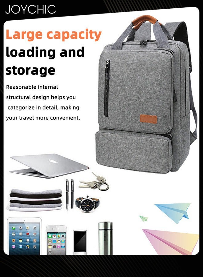 Joychic حقيبة ظهر سفر لابتوب أكسفورد 3 قطع بنمط صلب بسحاب حقيبة مدرسية مضادة للسرقة مقاومة للماء لحقيبة يومية للرجال في المكتب والخارج - Image 3