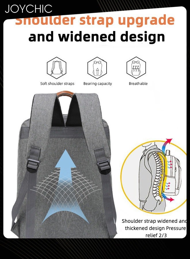 Joychic حقيبة ظهر سفر لابتوب أكسفورد 3 قطع بنمط صلب بسحاب حقيبة مدرسية مضادة للسرقة مقاومة للماء لحقيبة يومية للرجال في المكتب والخارج - Image 5