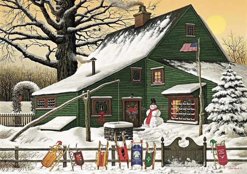Buffalo Games â€“ Charles Wysocki - Cocoa Break at the Copperfields - 500 Piece Winter Jigsaw Puzzle â€‹- High-Quality Christmas Puzzles for Adults â€“ Precision-Cut Pieces, Festive, Holiday Artwork - Image 2