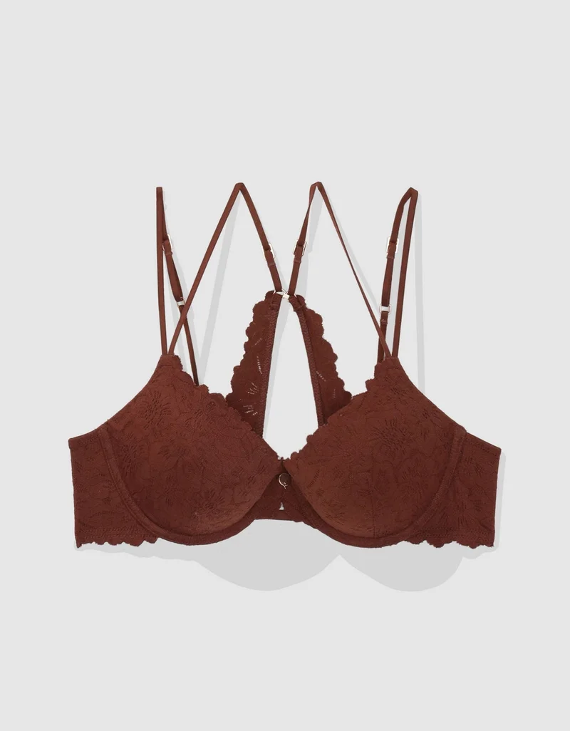 Aerie  Aerie Show Off Rosey Lace Demi Push Up Bra for Women | Best Price UAE