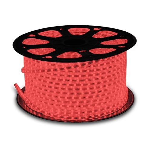wipro Garnet 50 Meters Led Strip Light| 60 LEDs/Mtr | Red | Ip65-Waterproof | Flexible Rope Light for Outdoor & Indoor Decoration Strip for Balcony, False Ceiling|Pack of 1 - Image 1