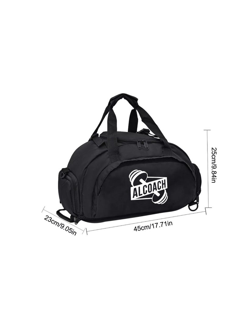ALCOACH Sports Travel Bag Waterproof Shoe Compartment Packable Luggage Bag Weekend Bag Women Men( BLACK) - Image 4
