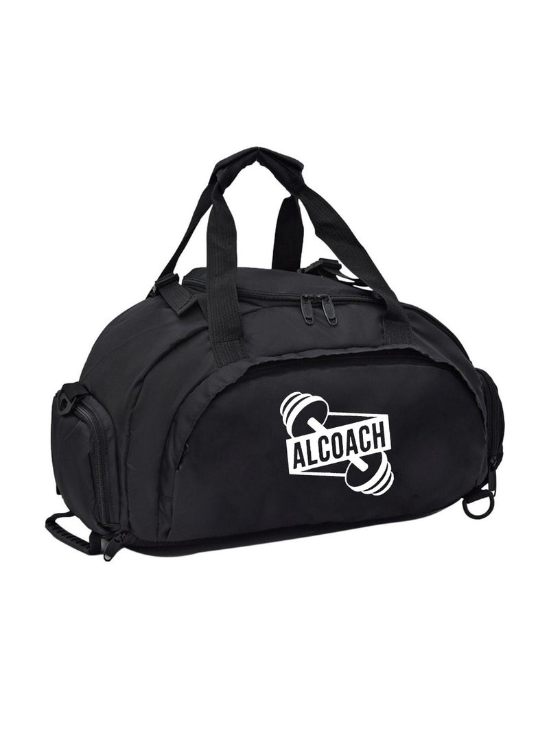 ALCOACH Sports Travel Bag Waterproof Shoe Compartment Packable Luggage Bag Weekend Bag Women Men( BLACK) - Image 1