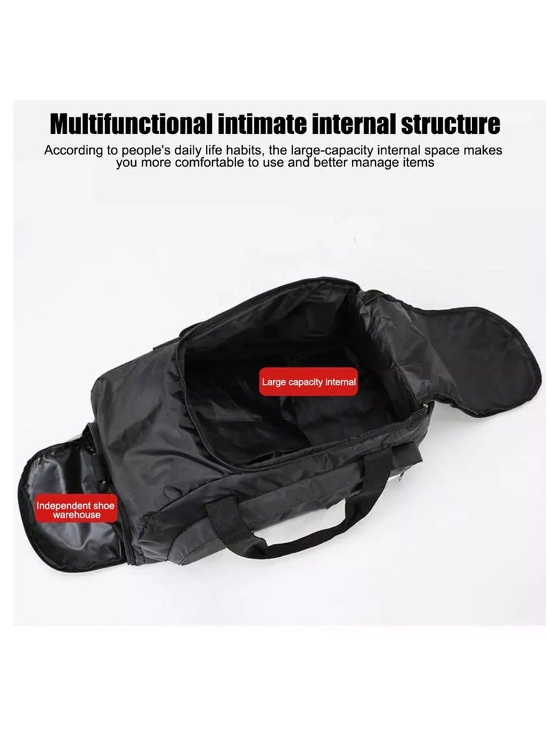 ALCOACH Sports Travel Bag Waterproof Shoe Compartment Packable Luggage Bag Weekend Bag Women Men( BLACK) - Image 5