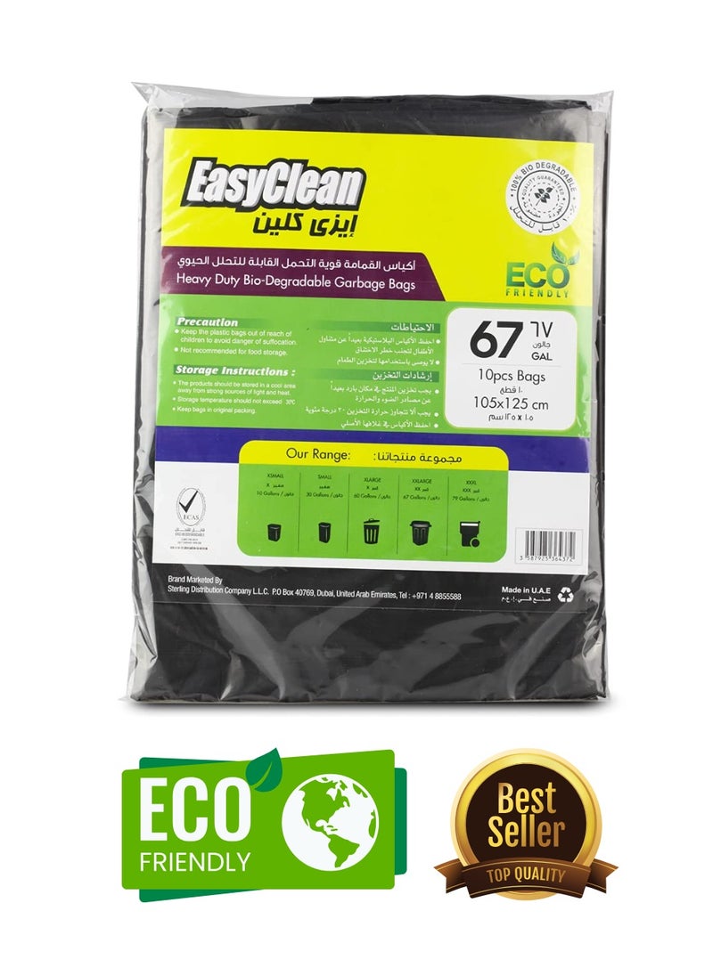 Easy Clean - EasyClean Heavy Duty Bio Degradable Black Garbage Bag 67 Gallon 105 X 125 cm Eco Friendly 20s - Image 1