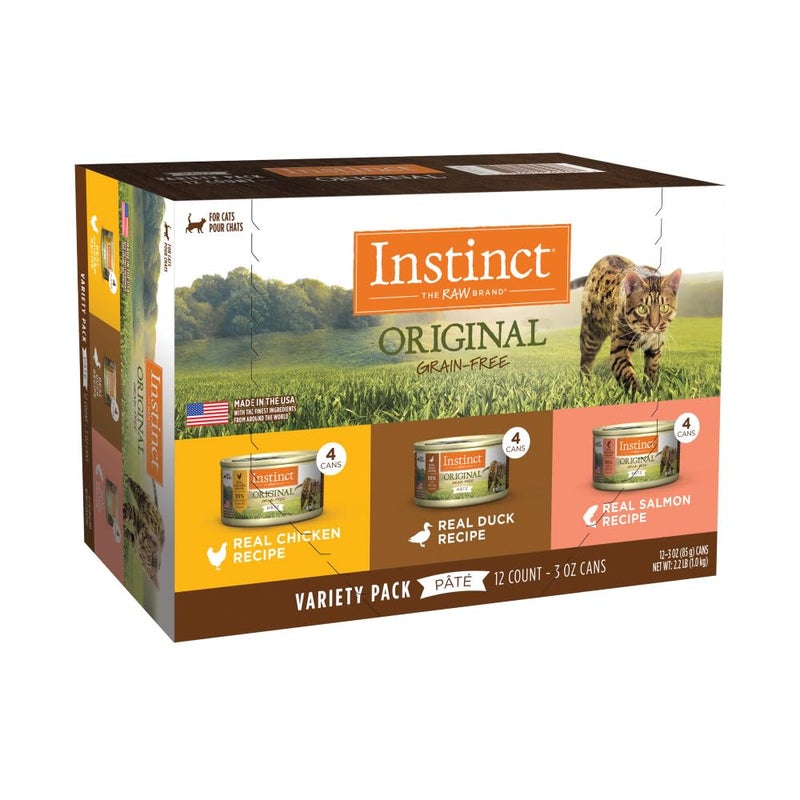 Instinct Original Grain Free Recipe Variety Pack Natural Wet Canned Cat Food by Nature's Variety, 3 Ounce (Pack of 12) - Image 1