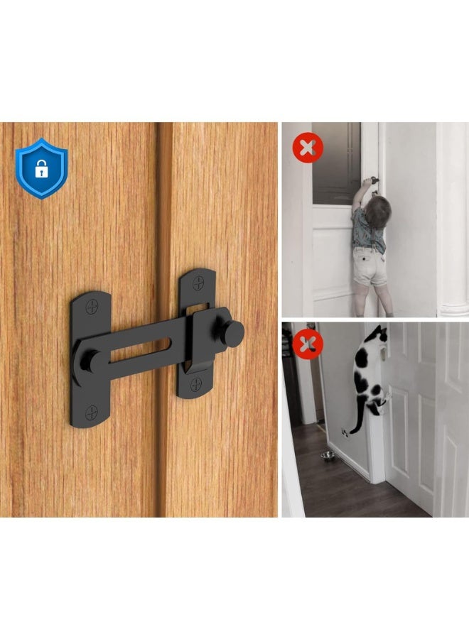 180 Degree Flip Sliding Barn Door Lock for Privacy - Safe barn Door Locks and latches for Barn Door, Pet Door, Bathroom, Outdoor, Garage, Window (Size : BLACK)  - Image 5