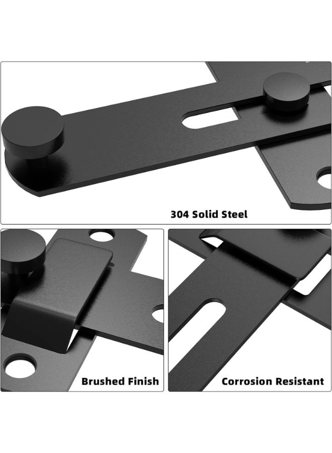 180 Degree Flip Sliding Barn Door Lock for Privacy - Safe barn Door Locks and latches for Barn Door, Pet Door, Bathroom, Outdoor, Garage, Window (Size : BLACK)  - Image 2