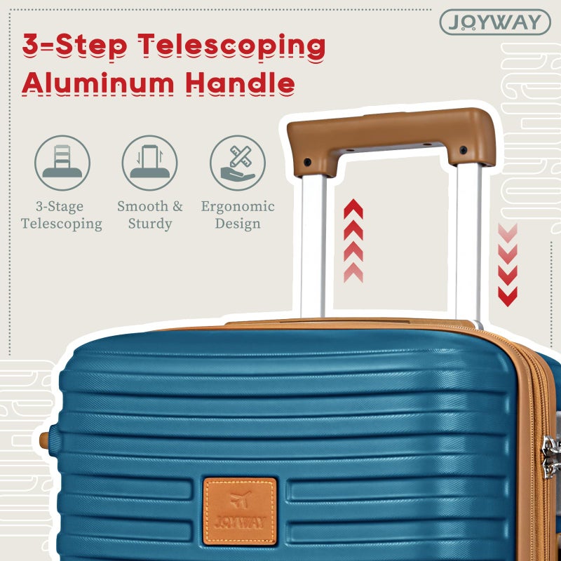 Joyway Expandable Carry on Luggage Sets Airline Approved, Lightweight Hard Shell 20 Inch Carry-on Suitcase with Spinner Wheels (Carry on luggageï¼ŒBlue) - Image 5