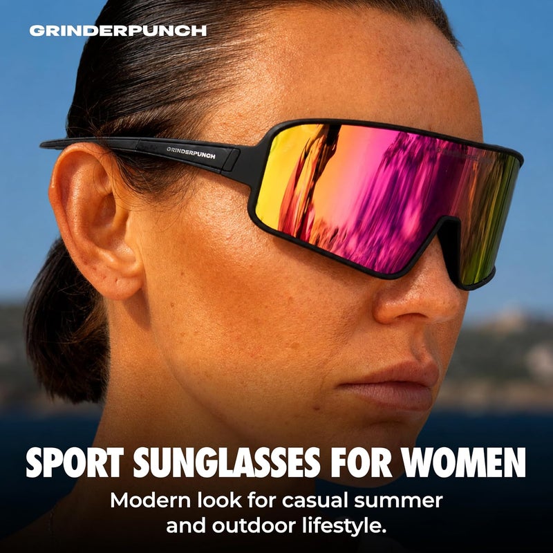 نظارات شمسية جري وبيسبول من grinderPUNCH للرجال والنساء، نظارات رياضية وركوب الدراجات، نظارات كرة لينة، حماية من الأشعة فوق البنفسجية UV400 - Image 2