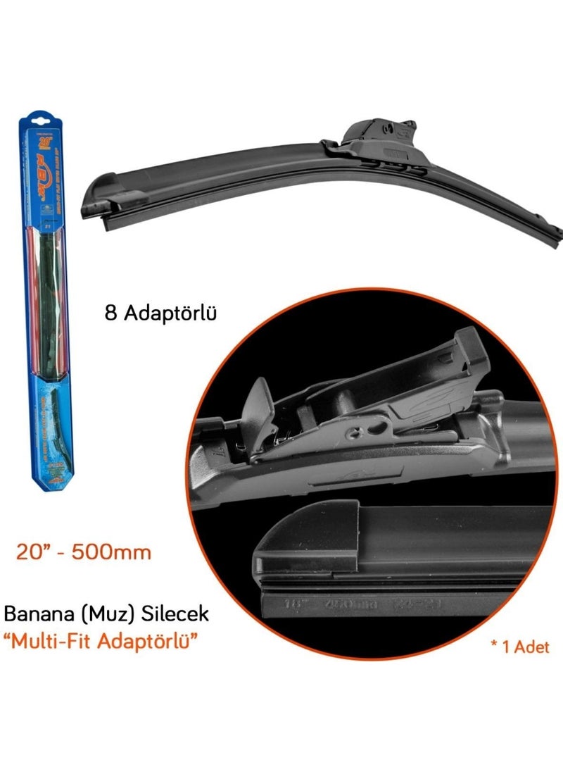 RBW 91120 20 Inch / 500 mm Banana Wiper with Multi-Fit 8 Adapters  - Image 4