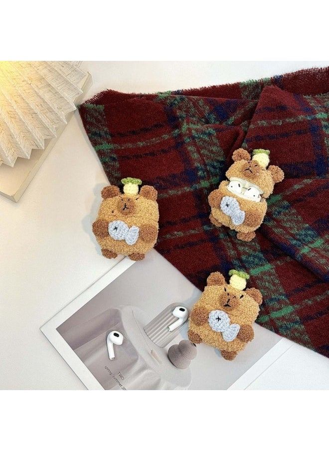 Generic - Hug Fish Capybara AirPods Pro For Apple Bluetooth Earphone Case 2/3/4 Generation Capibala Protective Case Cute-Color:Plush Fish Capybara Capibala-Applicable Models:AirPods 4(2024) - Image 1
