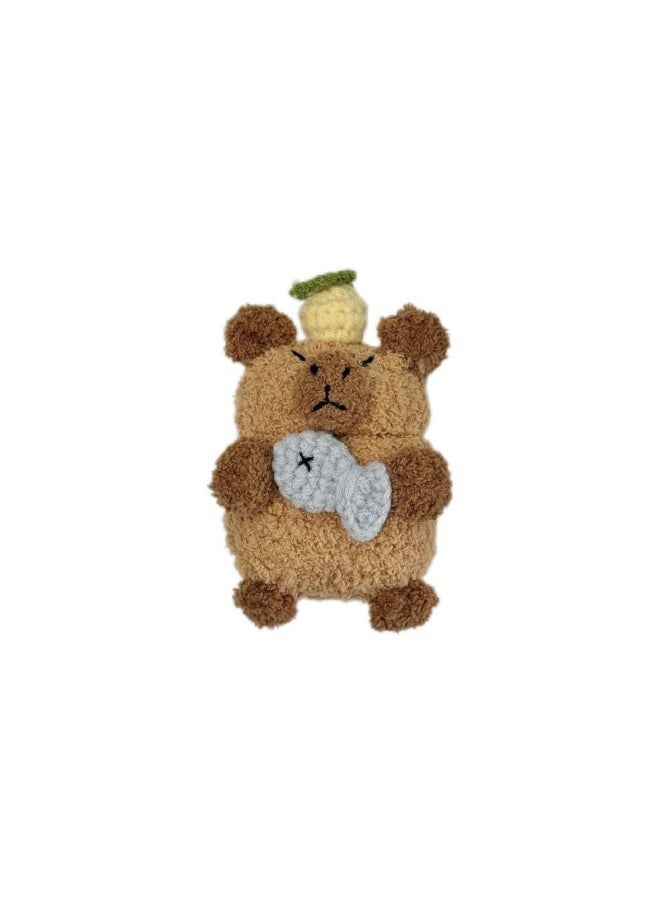 Generic - Hug Fish Capybara AirPods Pro For Apple Bluetooth Earphone Case 2/3/4 Generation Capibala Protective Case Cute-Color:Plush Fish Capybara Capibala-Applicable Models:AirPods 4(2024) - Image 1