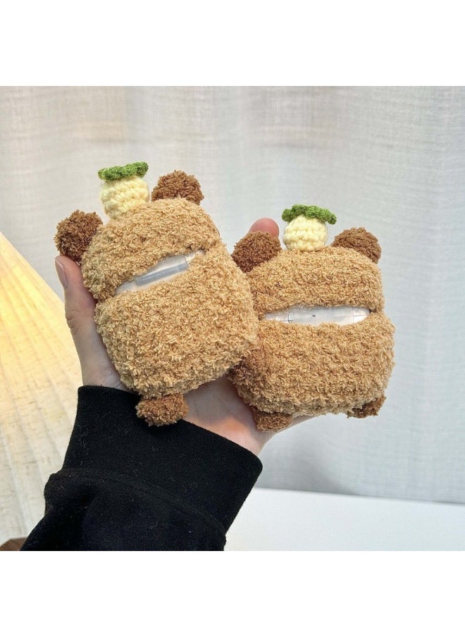 Generic - Hug Fish Capybara AirPods Pro For Apple Bluetooth Earphone Case 2/3/4 Generation Capibala Protective Case Cute-Color:Plush Fish Capybara Capibala-Applicable Models:AirPods 4(2024) - Image 1