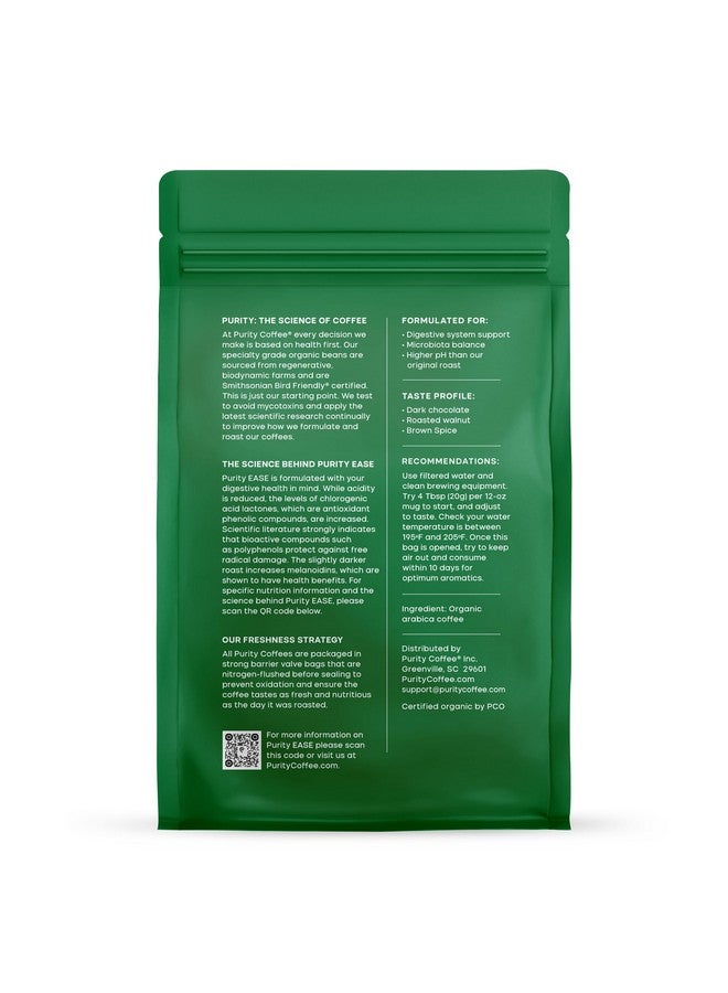 Purity Coffee EASE Dark Roast Ground Coffee for Low Acidity - USDA Organic and Third-Party Tested for Antioxidants, Mold, Mycotoxins and Pesticides - 12oz - Image 2