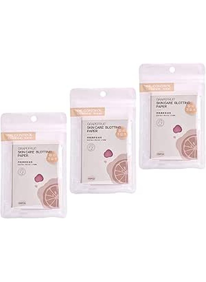 Partykindom 3 Bags Oil Absorbing Paper Face Oil Sheets Oily Skin Control Remover Blotting Papers Portable Convenient - Image 1