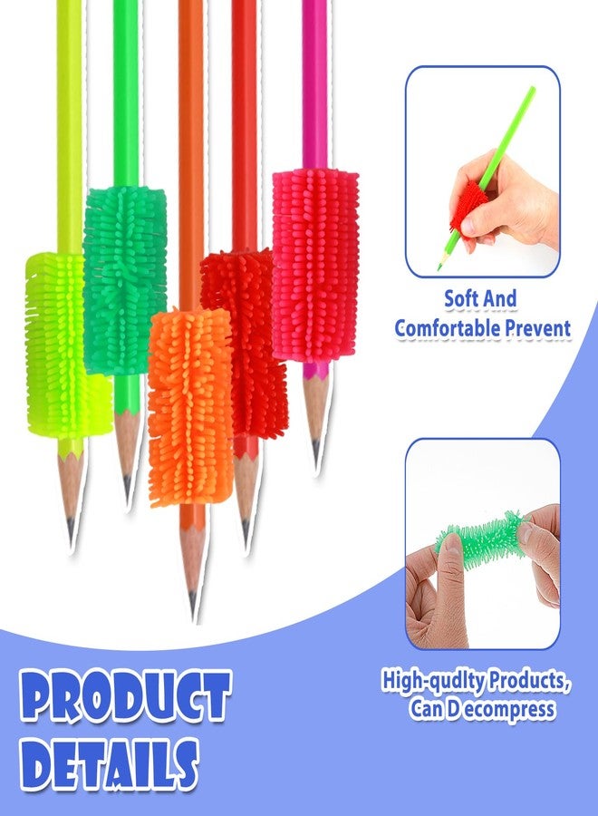 Ymapinc Reusable Squishy Grips for Pencils Kids Handwriting, 10pcs Universal Ergonomic Writing Aid, Soft Pencil Cushion Grip,Colorful Grips for Pencils for Kids Students Preschoolers - Image 3