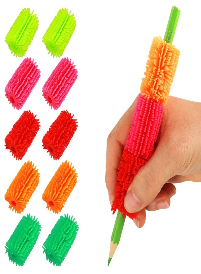 Ymapinc Reusable Squishy Grips for Pencils Kids Handwriting, 10pcs Universal Ergonomic Writing Aid, Soft Pencil Cushion Grip,Colorful Grips for Pencils for Kids Students Preschoolers - Image 1