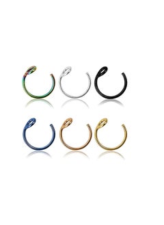 Non Piercing Fake Piercings Face Nose Ring Hoop, Nose Piercing Hoop Stainless Steel Non Piercing Nose Rings Hoop Jewelry for Women Men Body Jewelry, Gift for Women Girls Teen-girls Men