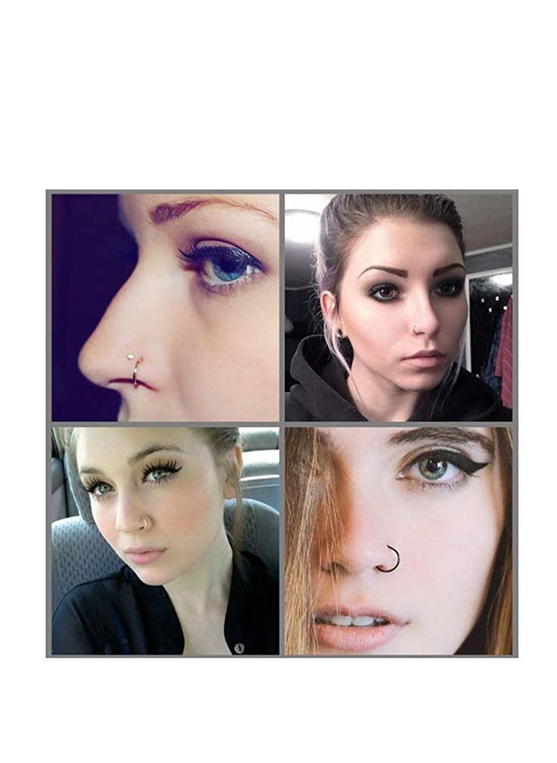 SYOSI - Non Piercing Fake Piercings Face Nose Ring Hoop, Nose Piercing Hoop Stainless Steel Non Piercing Nose Rings Hoop Jewelry for Women Men Body Jewelry, Gift for Women Girls Teen-girls Men - Image 1